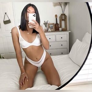 Ambra Maddalena White Mesh Bikini Bottoms, new, xs